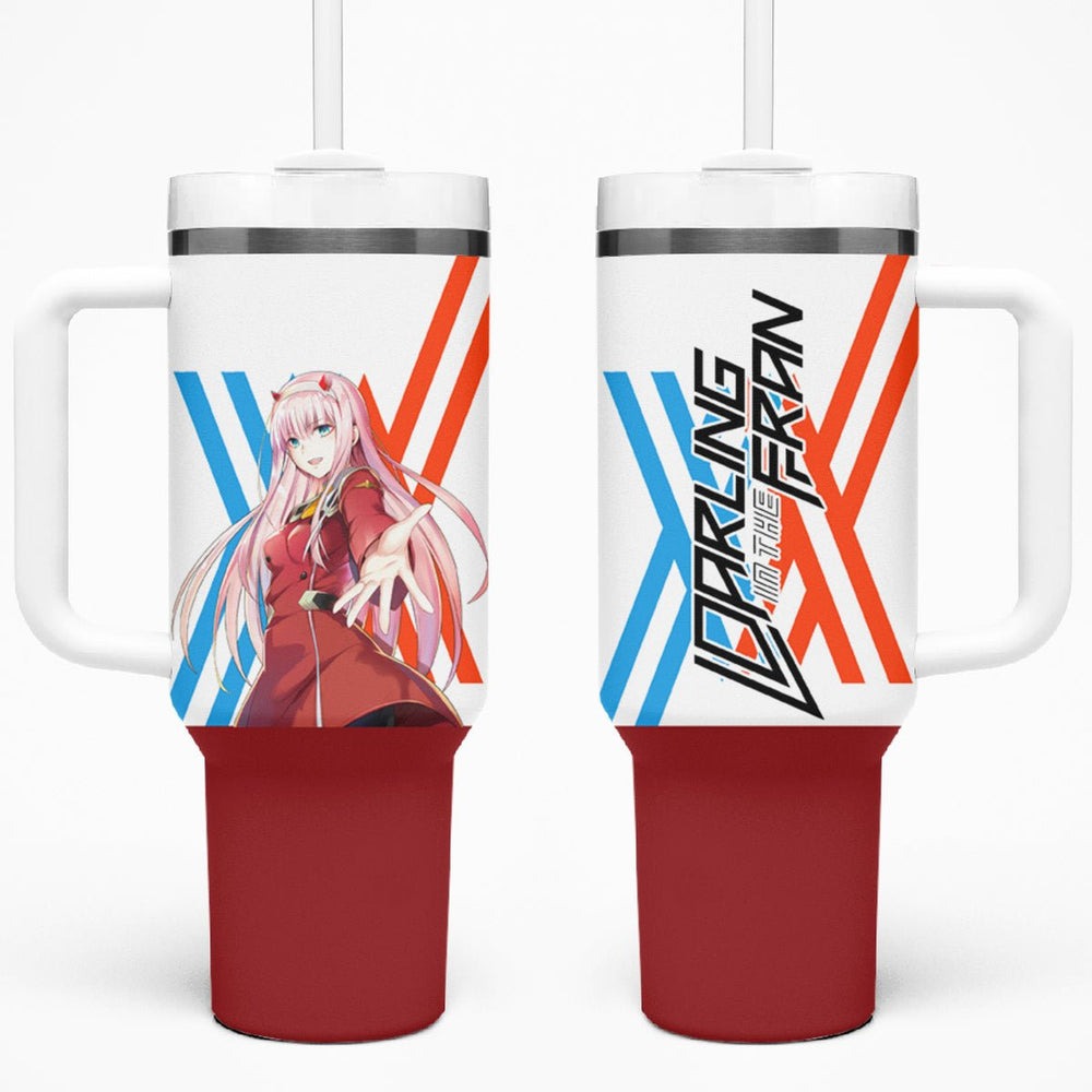 002 Zero Two Strelitzia Tumbler With Handle Anime Style TS04 002 Zero Two Strelitzia Tumbler With Handle Anime Style TS04