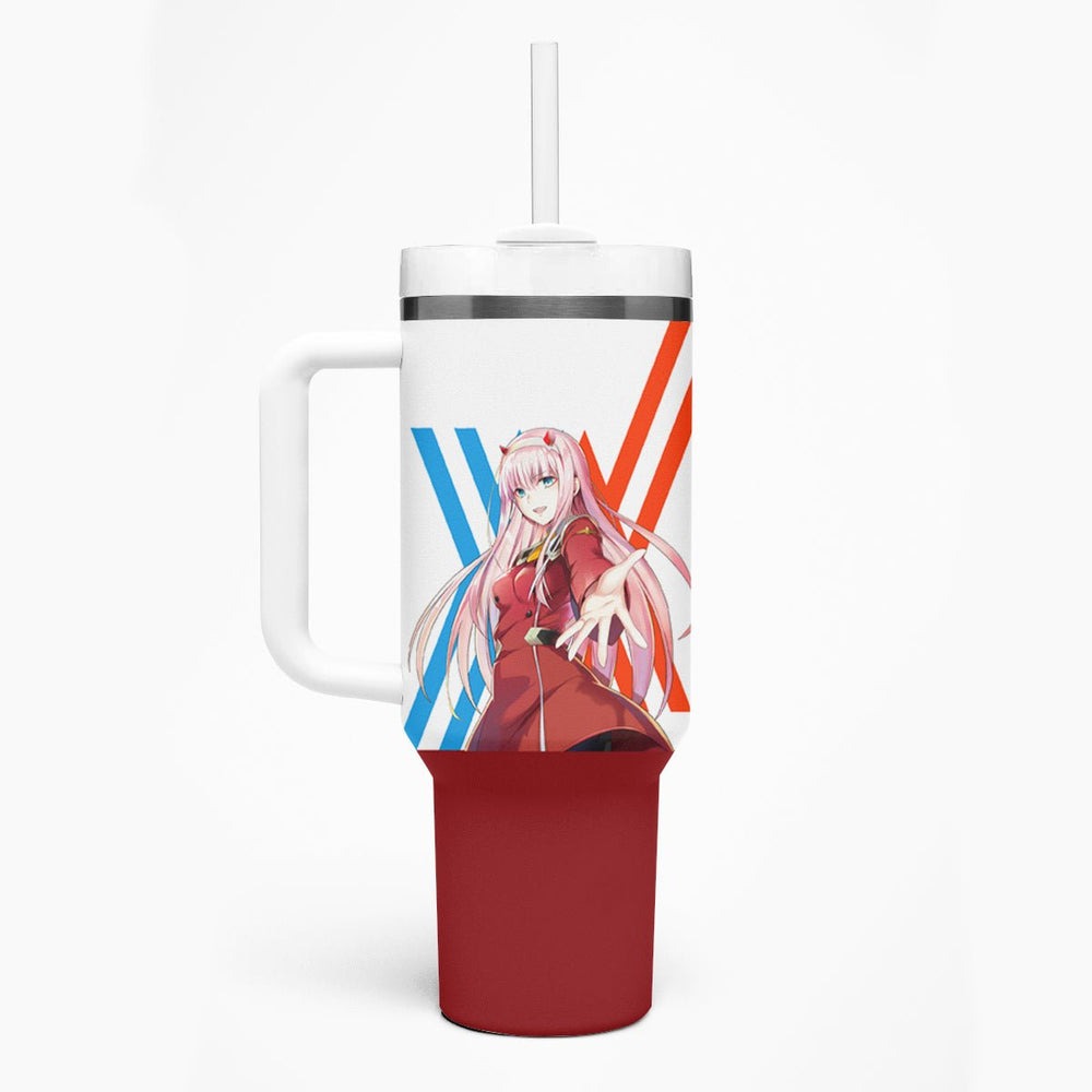 002 Zero Two Strelitzia Tumbler With Handle Anime Style TS04 002 Zero Two Strelitzia Tumbler With Handle Anime Style TS04