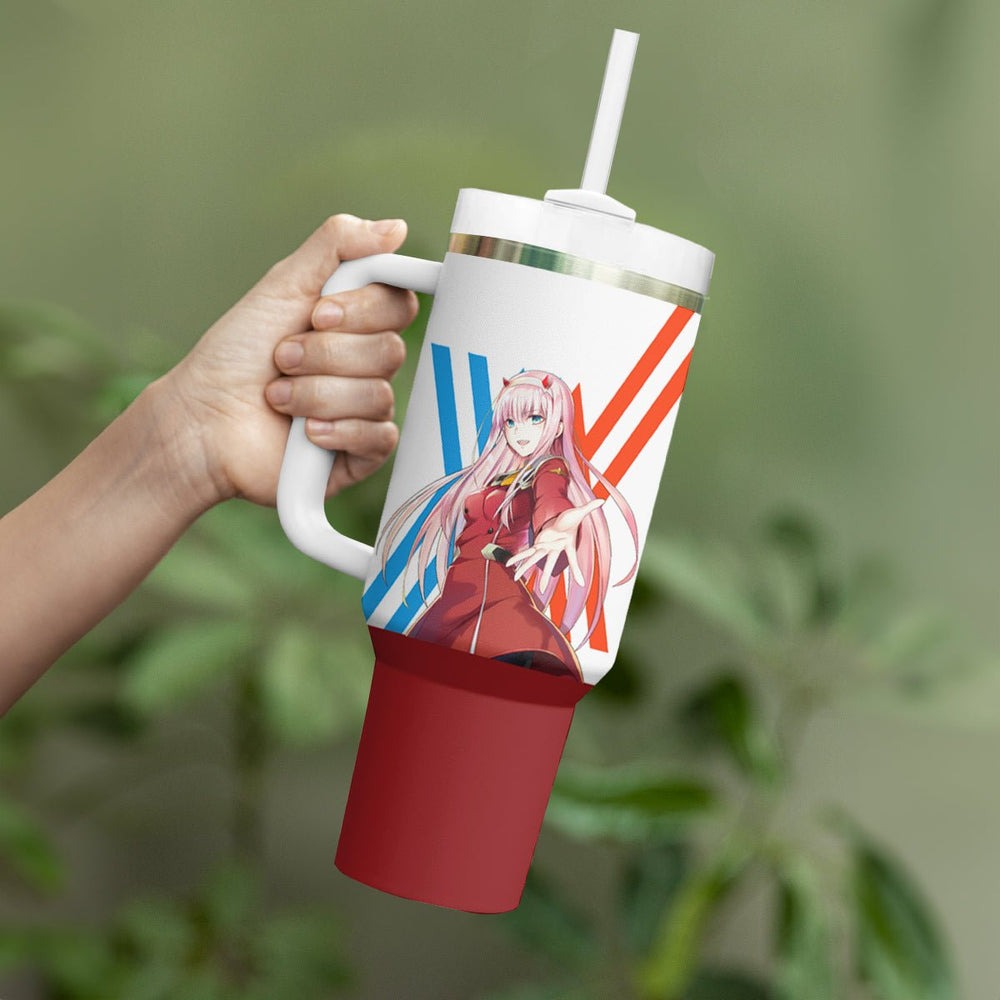002 Zero Two Strelitzia Tumbler With Handle Anime Style TS04 002 Zero Two Strelitzia Tumbler With Handle Anime Style TS04