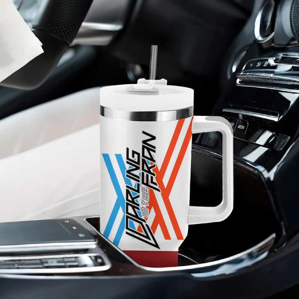 002 Zero Two Strelitzia Tumbler With Handle Anime Style TS04 002 Zero Two Strelitzia Tumbler With Handle Anime Style TS04