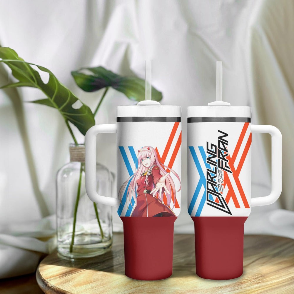 002 Zero Two Strelitzia Tumbler With Handle Anime Style TS04 002 Zero Two Strelitzia Tumbler With Handle Anime Style TS04