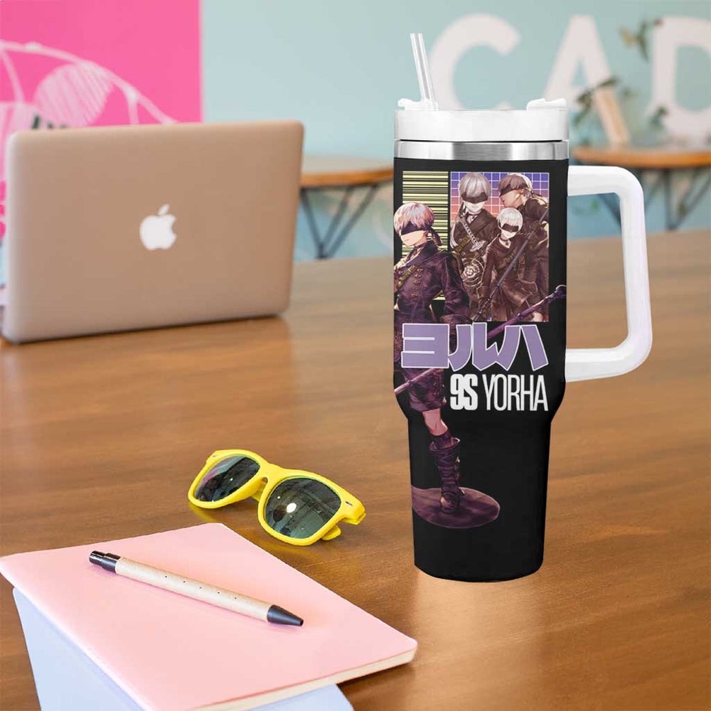 9S Nier Automata Tumbler With Handle Japan Anime Style TS04 9S Nier Automata Tumbler With Handle Japan Anime Style TS04