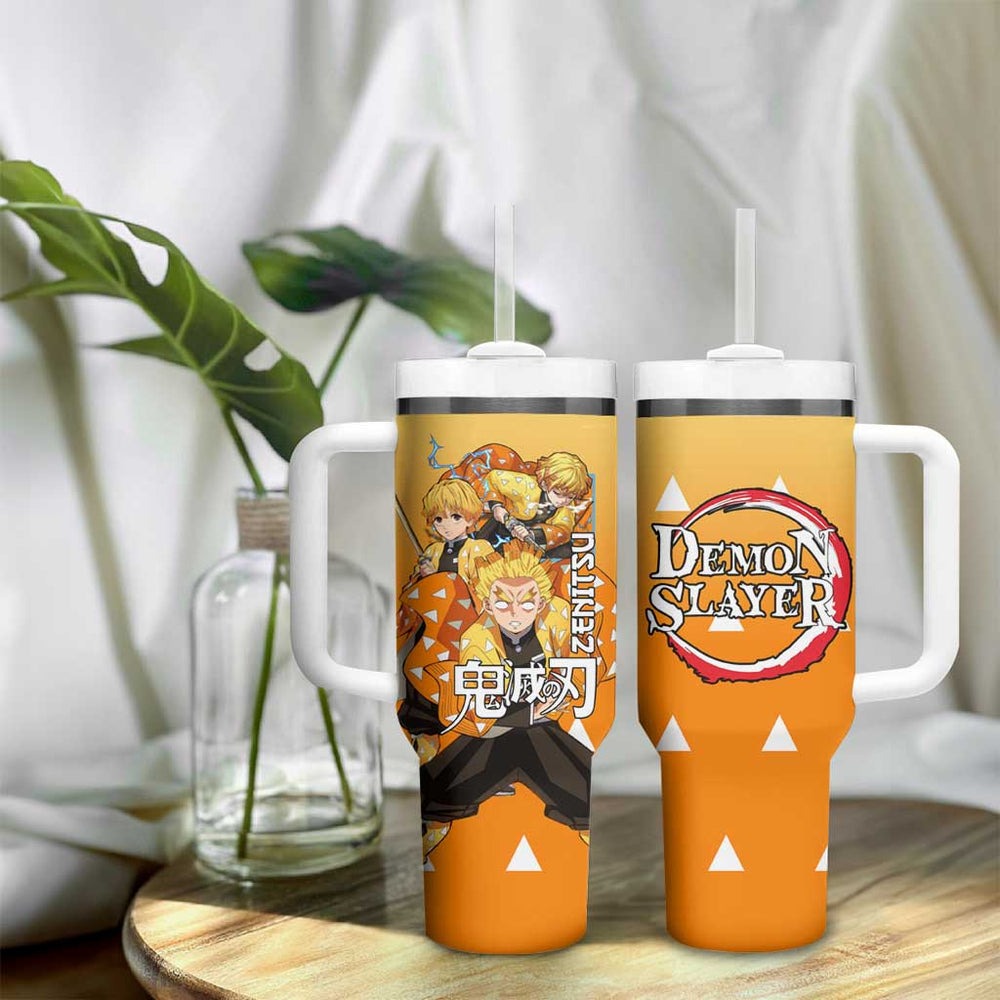 Agatsuma Zenitsu Haori Demon Slayer Tumbler With Handle Anime Style TS04