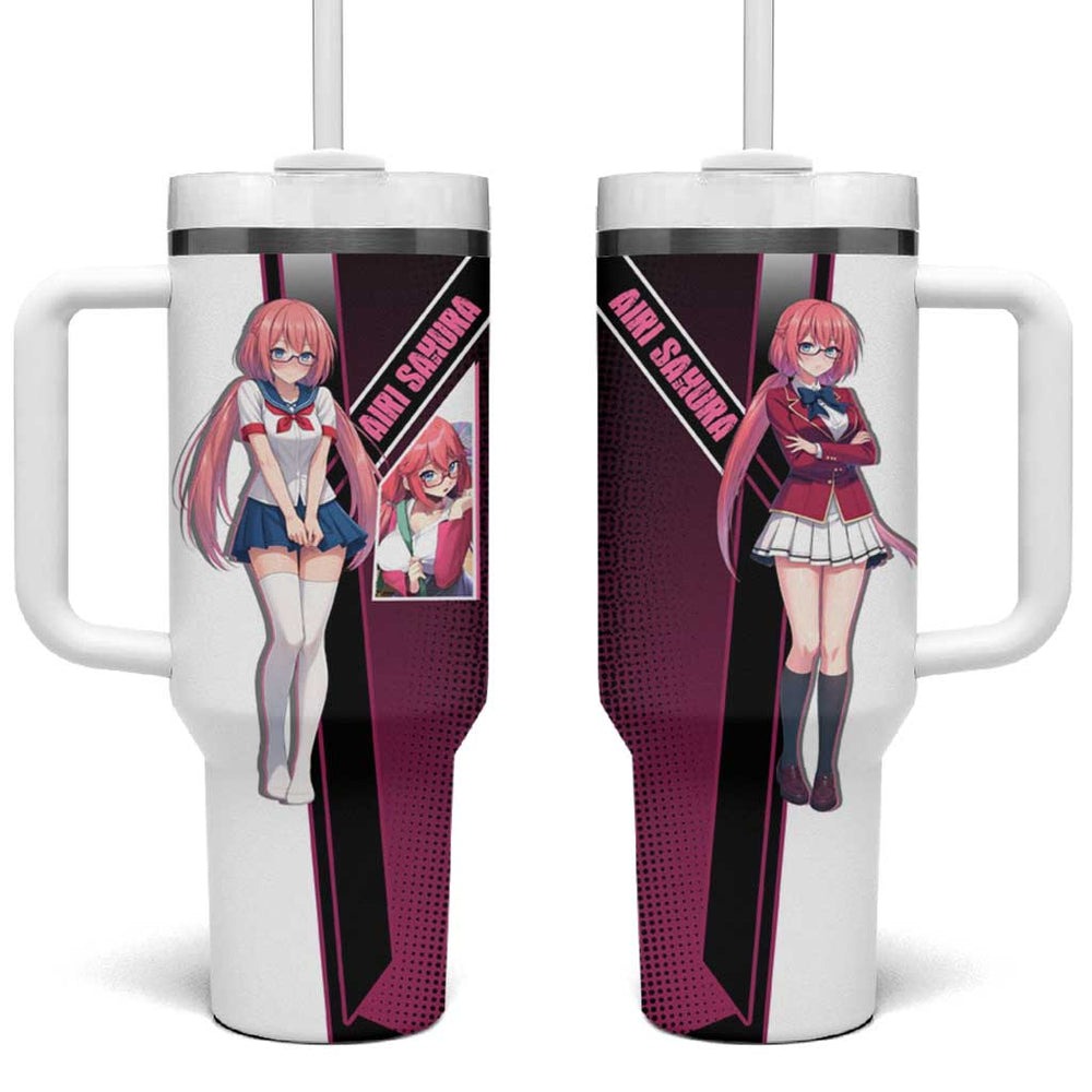 Airi Sakura Tumbler With Handle Shy Moe-Inspired Anime Style TS04 Airi Sakura Tumbler With Handle Shy Moe-Inspired Anime Style TS04