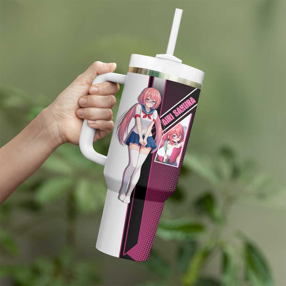 Airi Sakura Tumbler With Handle Shy Moe-Inspired Anime Style TS04 Airi Sakura Tumbler With Handle Shy Moe-Inspired Anime Style TS04