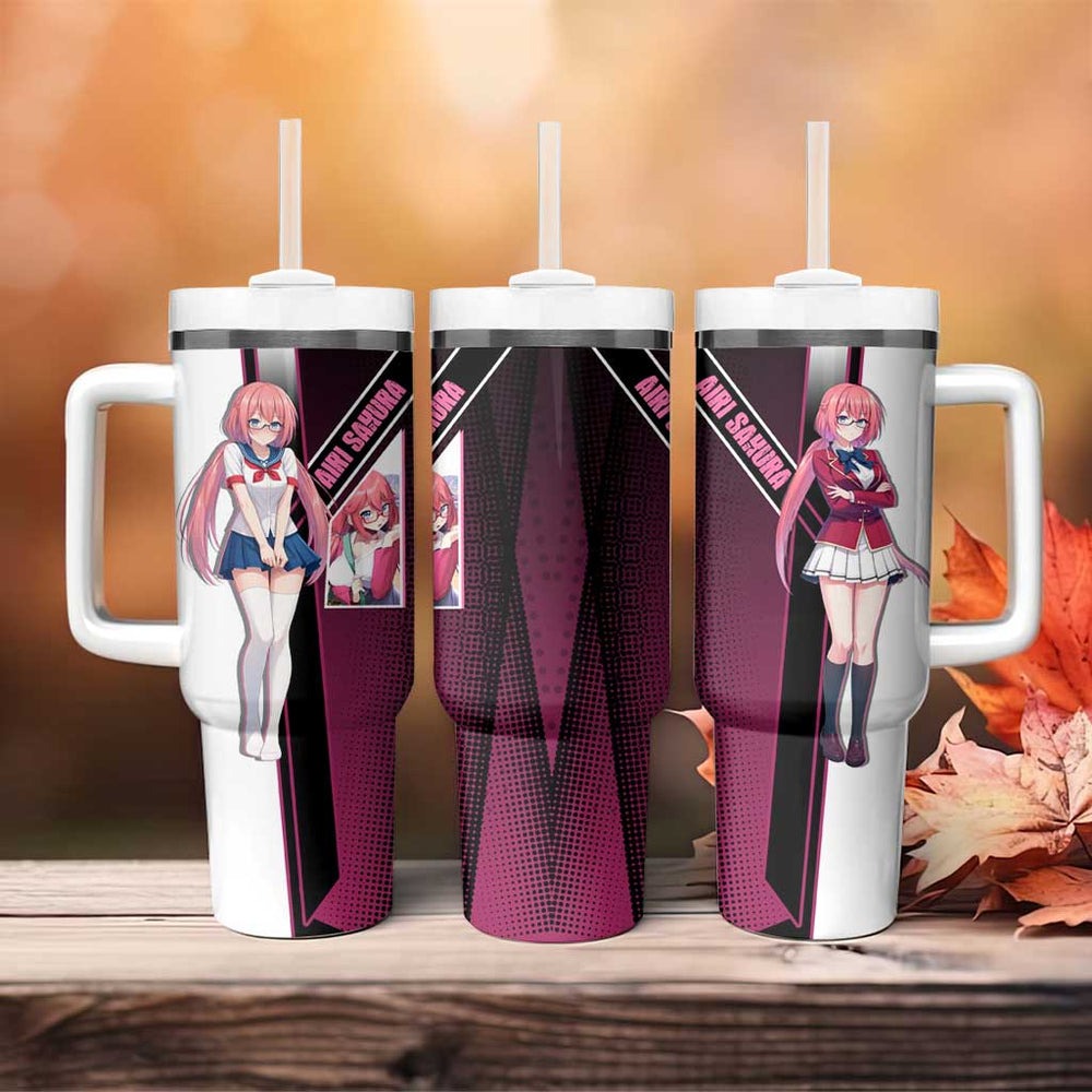Airi Sakura Tumbler With Handle Shy Moe-Inspired Anime Style TS04 Airi Sakura Tumbler With Handle Shy Moe-Inspired Anime Style TS04