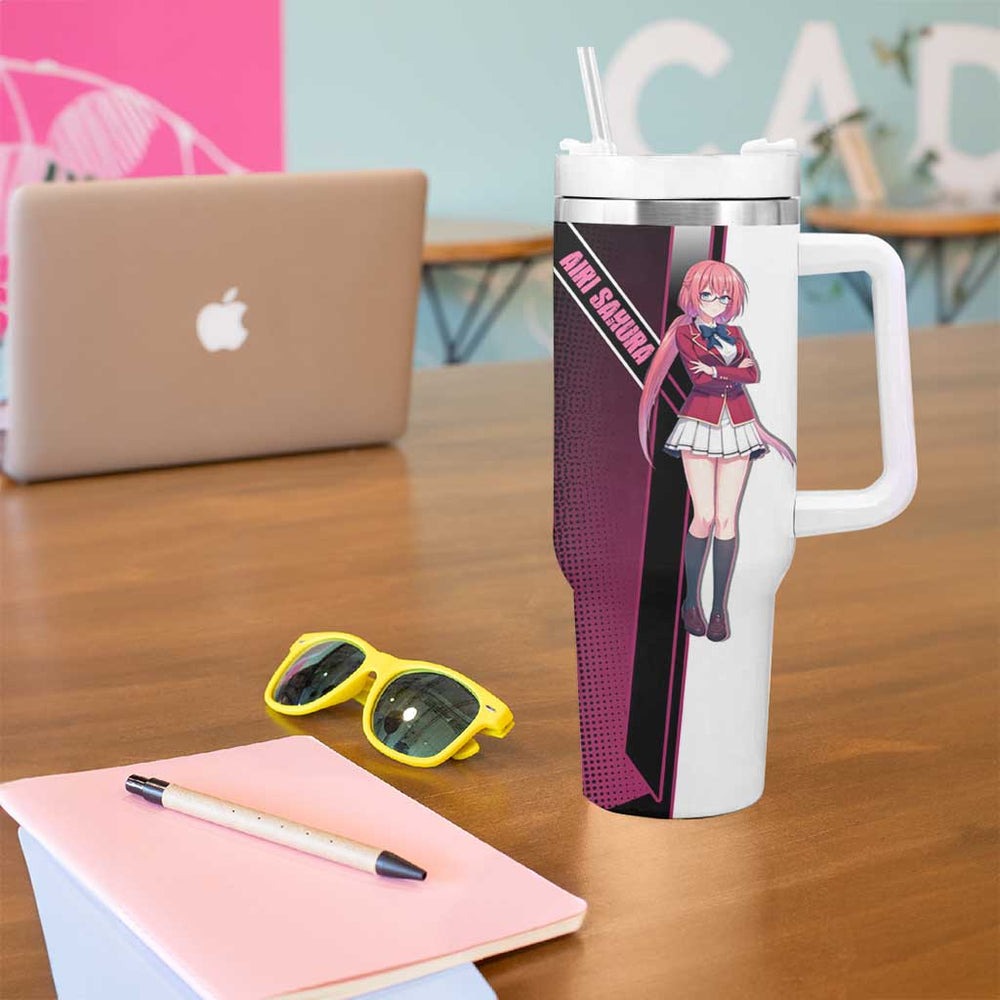 Airi Sakura Tumbler With Handle Shy Moe-Inspired Anime Style TS04 Airi Sakura Tumbler With Handle Shy Moe-Inspired Anime Style TS04