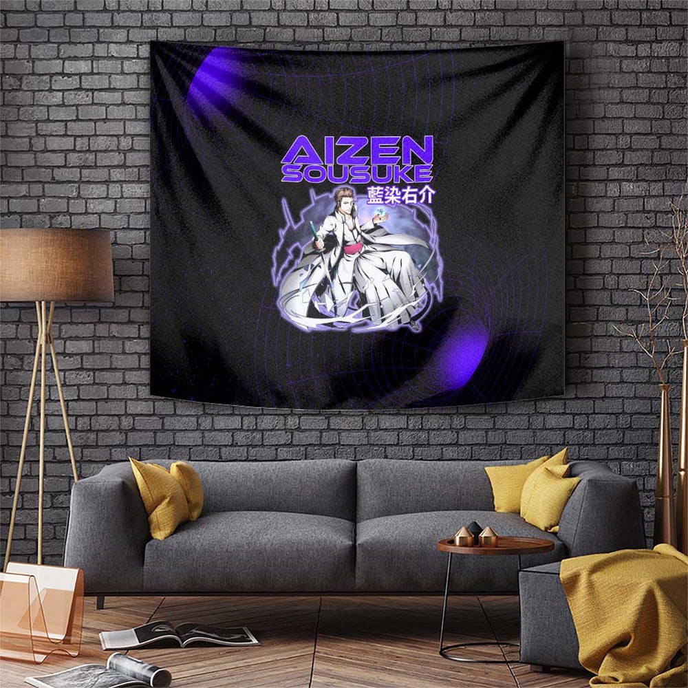 Aizen Sousuke Bleach Tapestry Cosmic Anime Energy Grid Style TS04 Aizen Sousuke Bleach Tapestry Cosmic Anime Energy Grid Style TS04