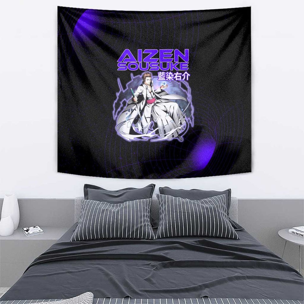 Aizen Sousuke Bleach Tapestry Cosmic Anime Energy Grid Style TS04 Aizen Sousuke Bleach Tapestry Cosmic Anime Energy Grid Style TS04