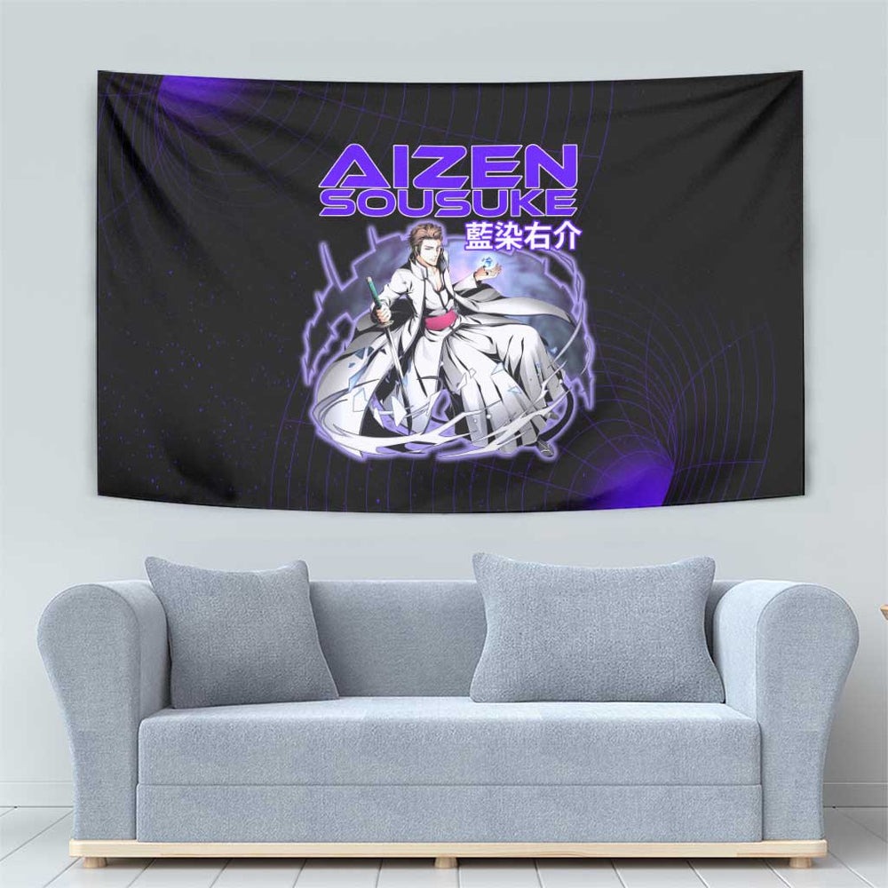 Aizen Sousuke Bleach Tapestry Cosmic Anime Energy Grid Style TS04 Aizen Sousuke Bleach Tapestry Cosmic Anime Energy Grid Style TS04
