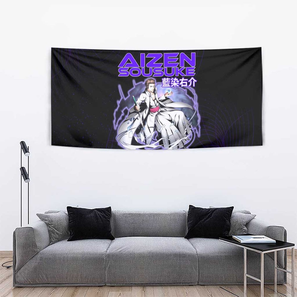 Aizen Sousuke Bleach Tapestry Cosmic Anime Energy Grid Style TS04 Aizen Sousuke Bleach Tapestry Cosmic Anime Energy Grid Style TS04