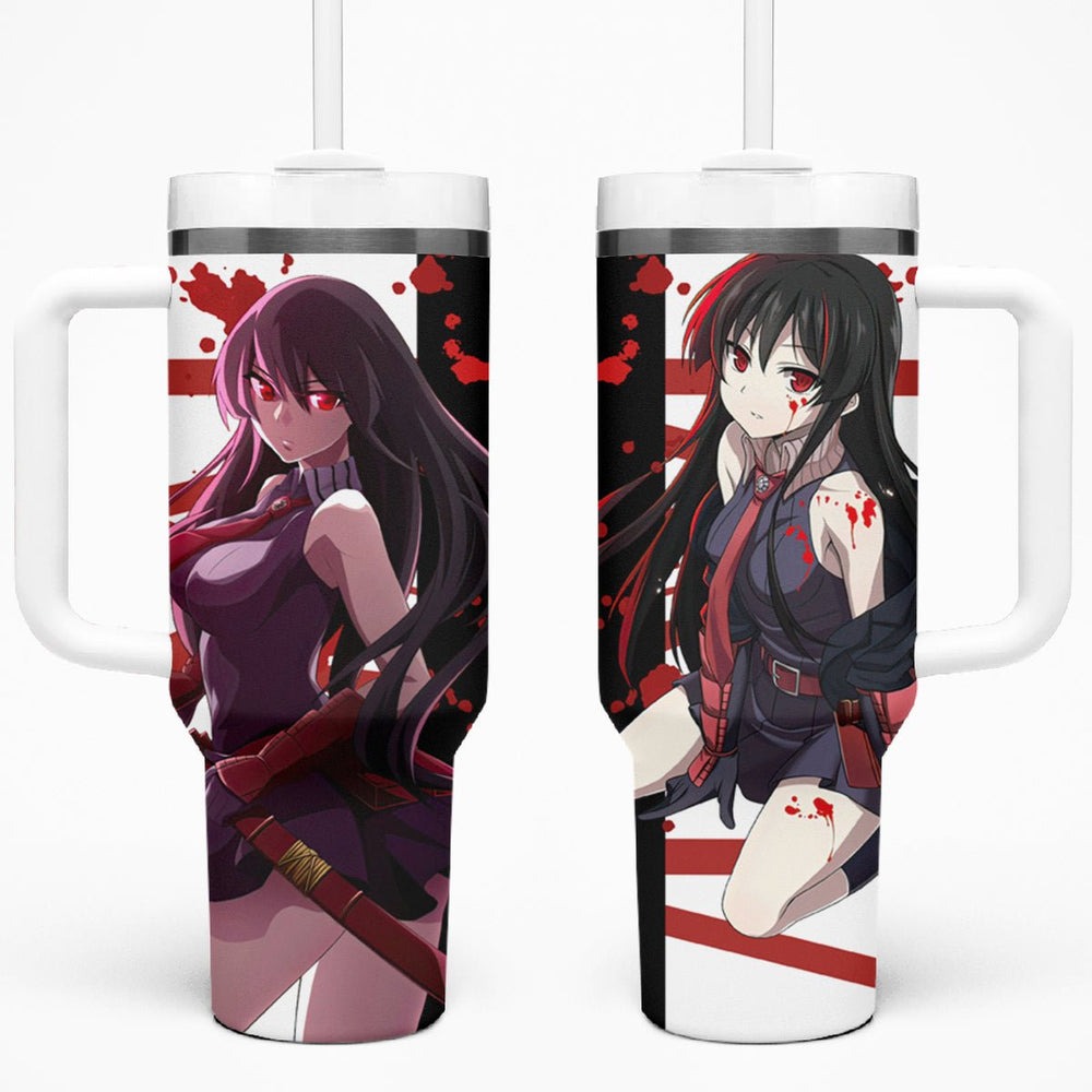 Akame - Akame ga Kill Tumbler With Handle Anime Mix Grunge Blood Style TS04 Akame - Akame ga Kill Tumbler With Handle Anime Mix Grunge Blood Style TS04