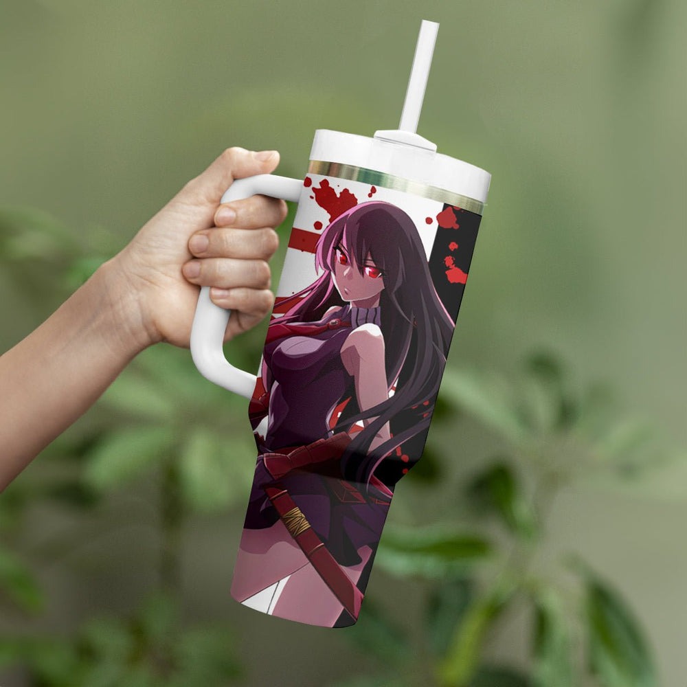 Akame - Akame ga Kill Tumbler With Handle Anime Mix Grunge Blood Style TS04 Akame - Akame ga Kill Tumbler With Handle Anime Mix Grunge Blood Style TS04
