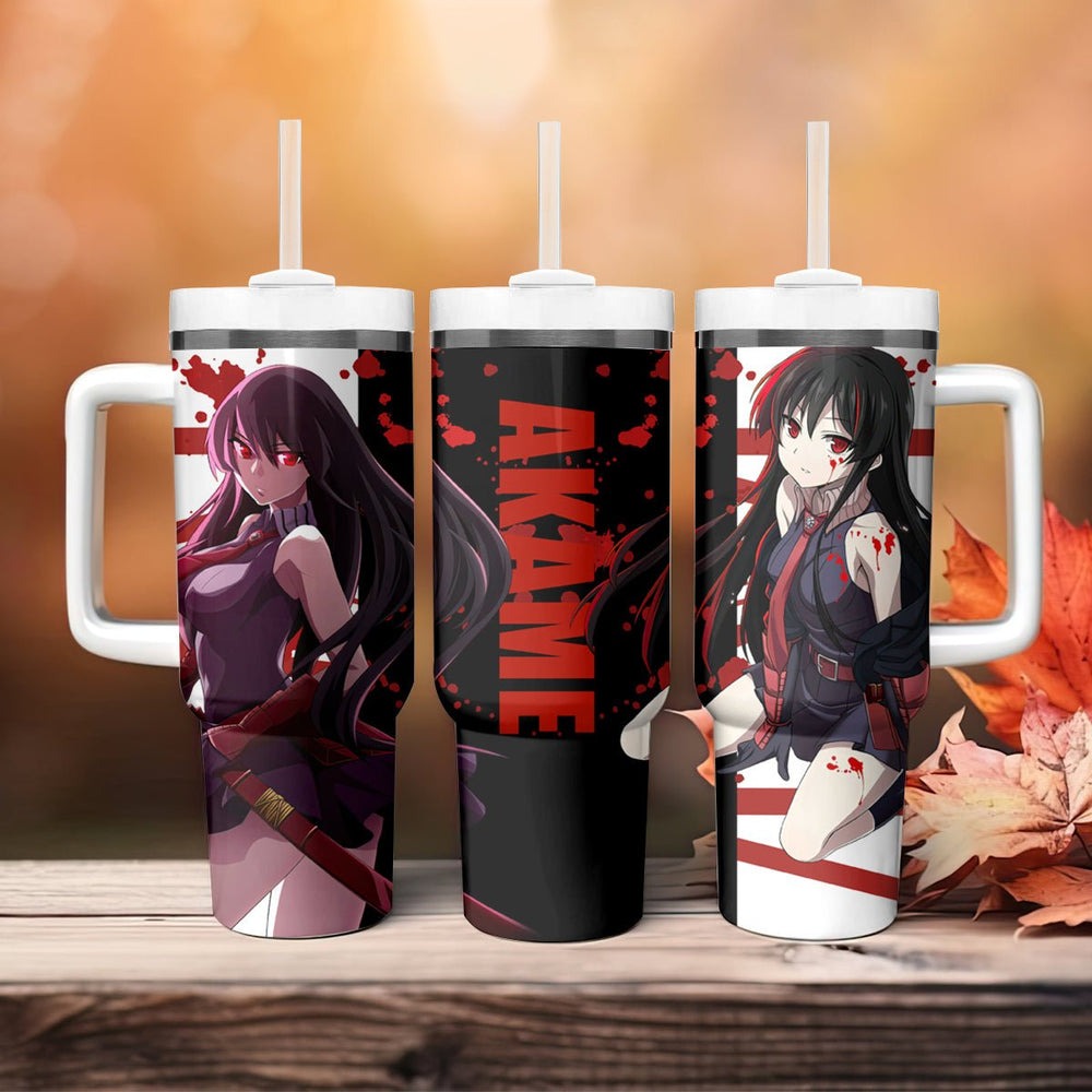 Akame - Akame ga Kill Tumbler With Handle Anime Mix Grunge Blood Style TS04 Akame - Akame ga Kill Tumbler With Handle Anime Mix Grunge Blood Style TS04