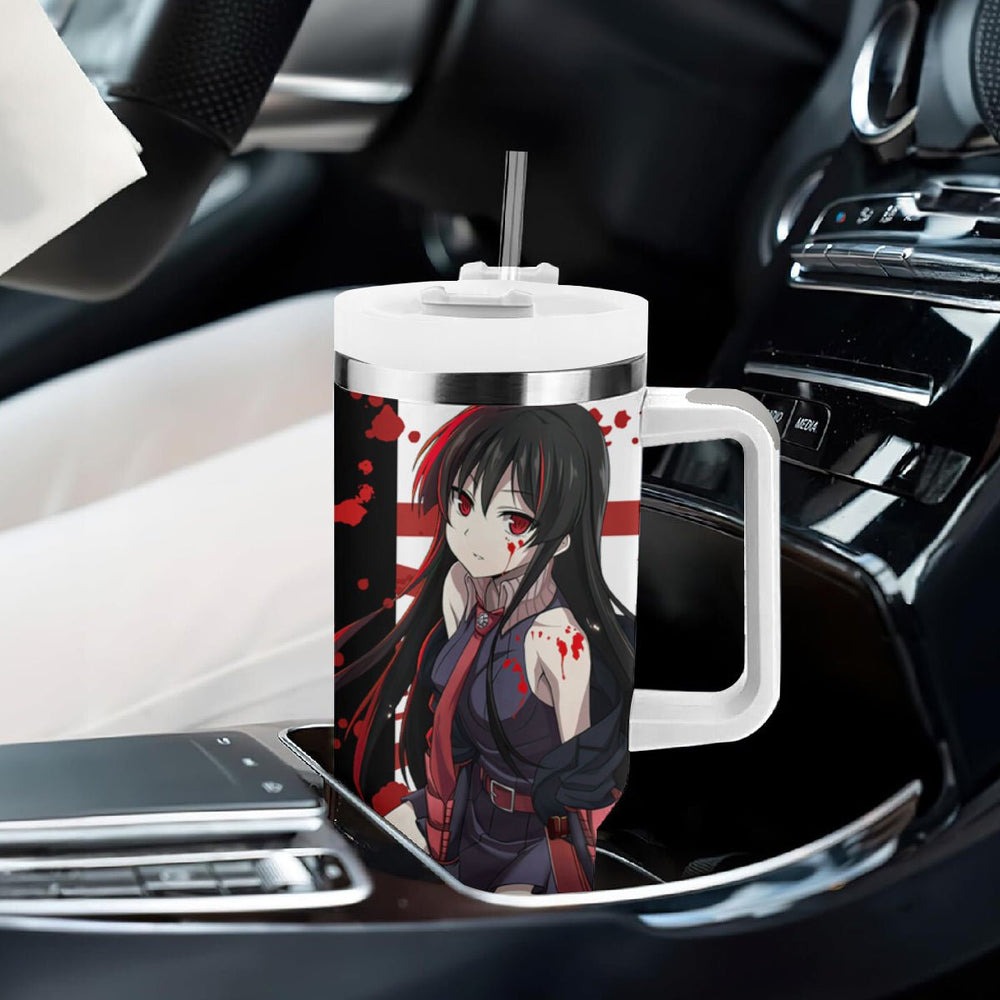Akame - Akame ga Kill Tumbler With Handle Anime Mix Grunge Blood Style TS04 Akame - Akame ga Kill Tumbler With Handle Anime Mix Grunge Blood Style TS04