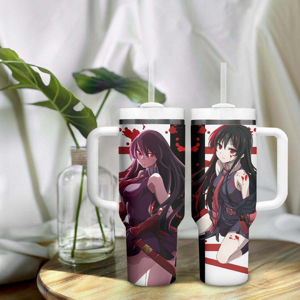 Akame - Akame ga Kill Tumbler With Handle Anime Mix Grunge Blood Style TS04 Akame - Akame ga Kill Tumbler With Handle Anime Mix Grunge Blood Style TS04