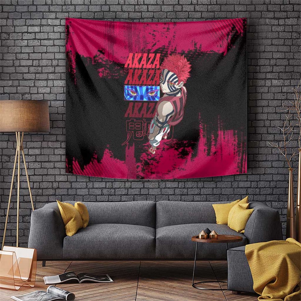 Akaza Demon Slayer Intense Eyes Design Tumbler With Handle with Red and Black Grunge Aesthetic and Dynamic Pose TS04 Akaza Demon Slayer Intense Eyes Design Tumbler With Handle with Red and Black Grunge Aesthetic and Dynamic Pose TS04