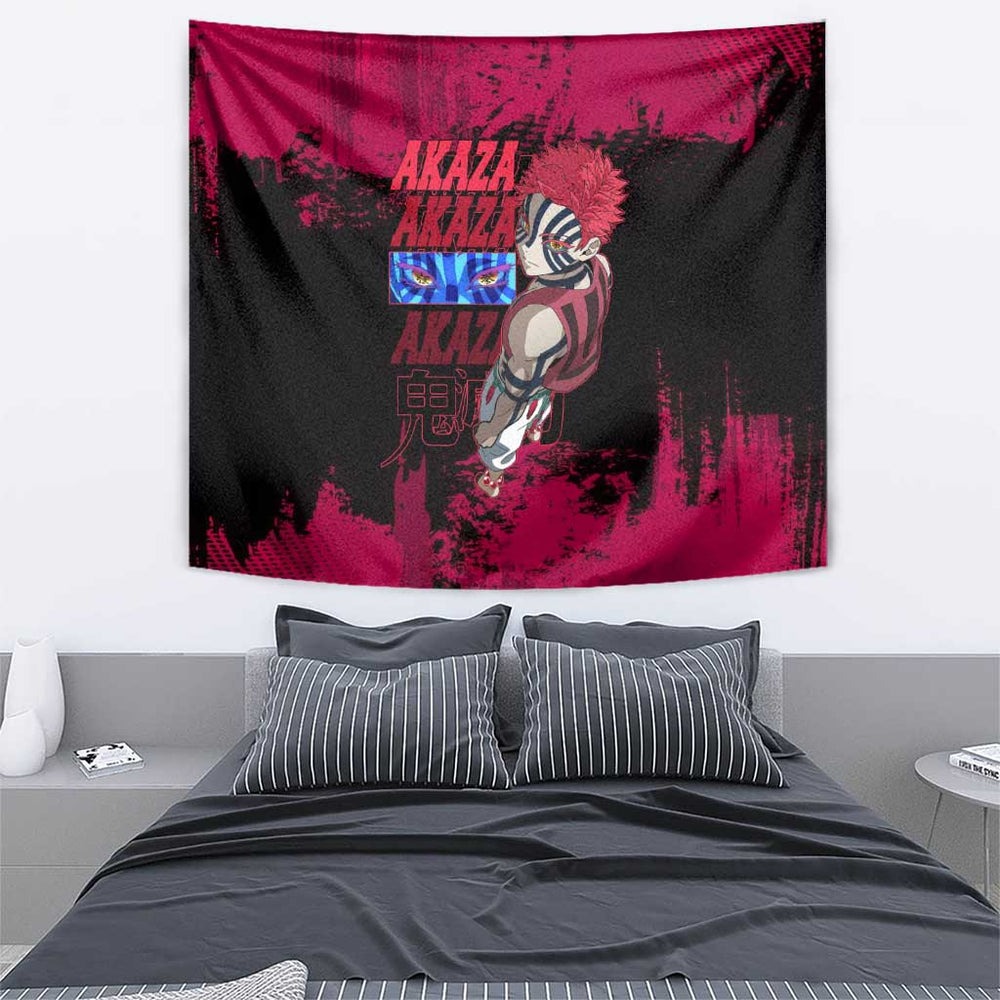 Akaza Demon Slayer Intense Eyes Design Tumbler With Handle with Red and Black Grunge Aesthetic and Dynamic Pose TS04 Akaza Demon Slayer Intense Eyes Design Tumbler With Handle with Red and Black Grunge Aesthetic and Dynamic Pose TS04