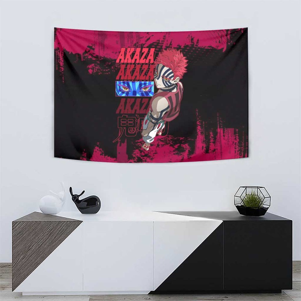 Akaza Demon Slayer Intense Eyes Design Tumbler With Handle with Red and Black Grunge Aesthetic and Dynamic Pose TS04 Akaza Demon Slayer Intense Eyes Design Tumbler With Handle with Red and Black Grunge Aesthetic and Dynamic Pose TS04
