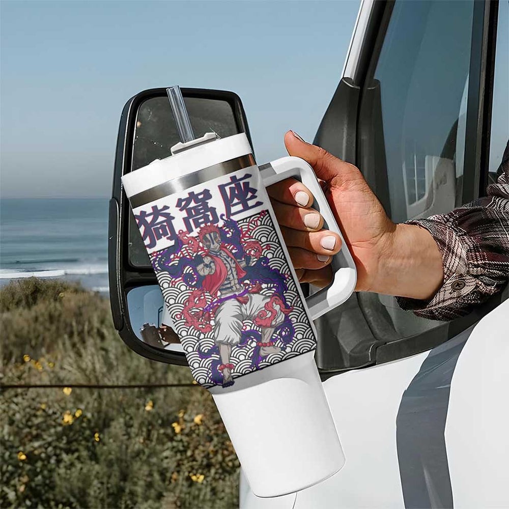 Akaza - Demon Slayer Tumbler With Handle Anime Japan Style TS04 Akaza - Demon Slayer Tumbler With Handle Anime Japan Style TS04