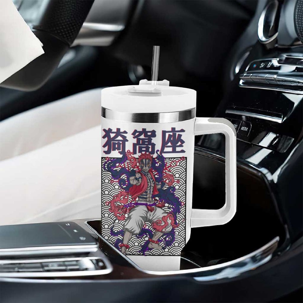 Akaza - Demon Slayer Tumbler With Handle Anime Japan Style TS04 Akaza - Demon Slayer Tumbler With Handle Anime Japan Style TS04
