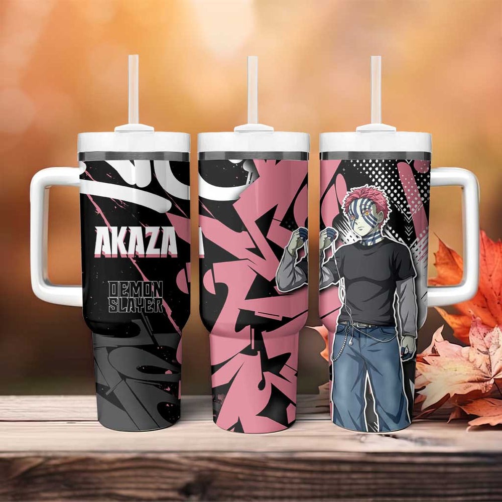 Akaza - Demon Slayer Tumbler With Handle Anime Japan Style TS04 Akaza - Demon Slayer Tumbler With Handle Anime Japan Style TS04