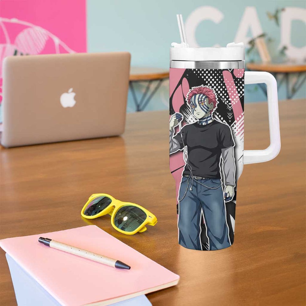 Akaza - Demon Slayer Tumbler With Handle Anime Japan Style TS04 Akaza - Demon Slayer Tumbler With Handle Anime Japan Style TS04