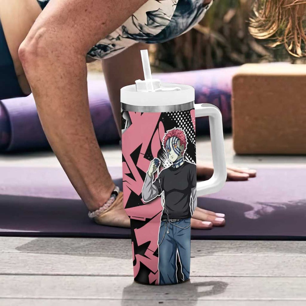 Akaza - Demon Slayer Tumbler With Handle Anime Japan Style TS04 Akaza - Demon Slayer Tumbler With Handle Anime Japan Style TS04