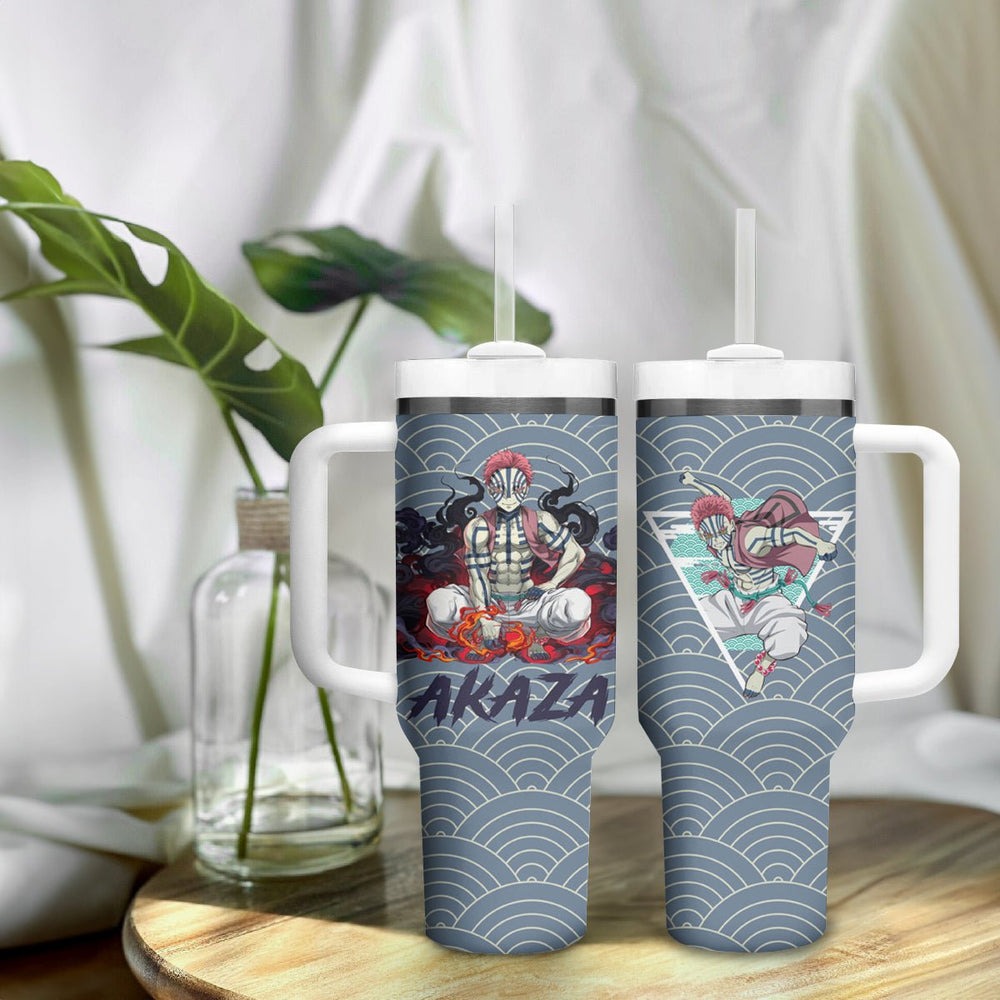Akaza - Demon Slayer Tumbler With Handle Anime Japan Style TS04 Akaza - Demon Slayer Tumbler With Handle Anime Japan Style TS04
