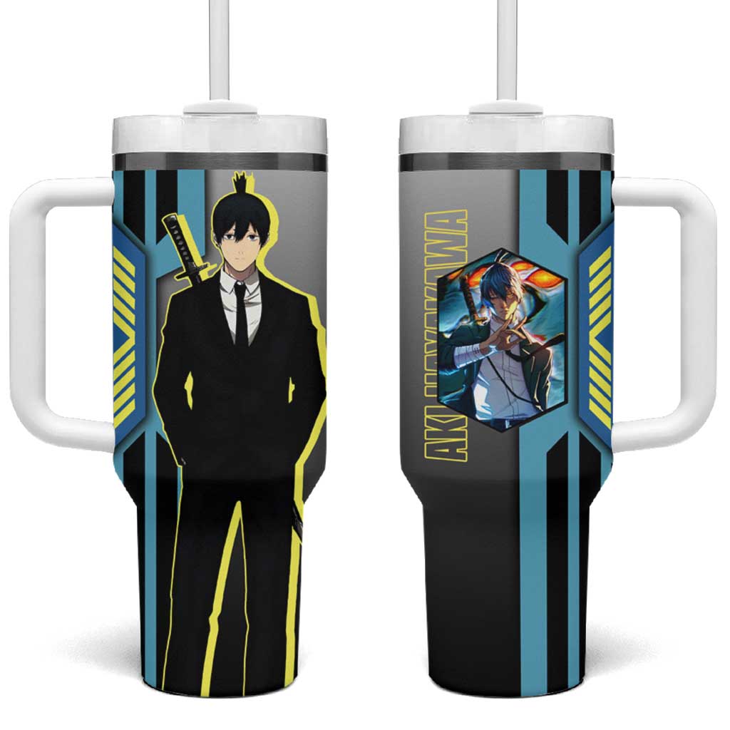 Aki Hayakawa from Chainsaw Man Tumbler With Handle with Sword and Stylish Pose Design TS04