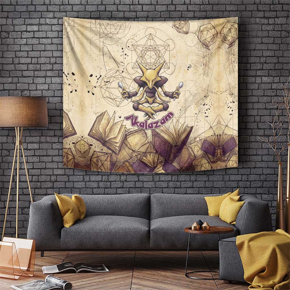 Alakazam Tapestry Mystic Geometric Alchemy Art TS04 Alakazam Tapestry Mystic Geometric Alchemy Art TS04