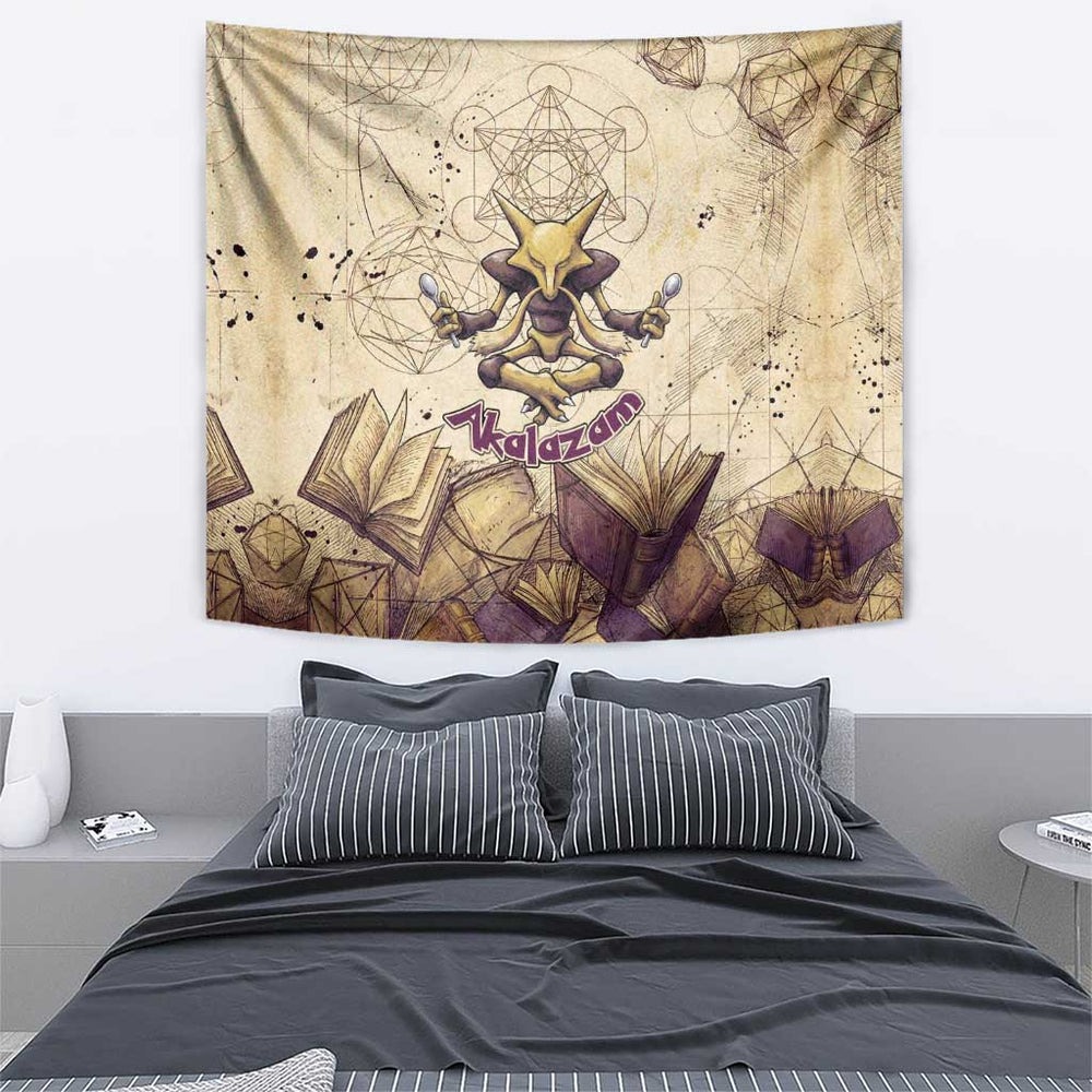 Alakazam Tapestry Mystic Geometric Alchemy Art TS04 Alakazam Tapestry Mystic Geometric Alchemy Art TS04