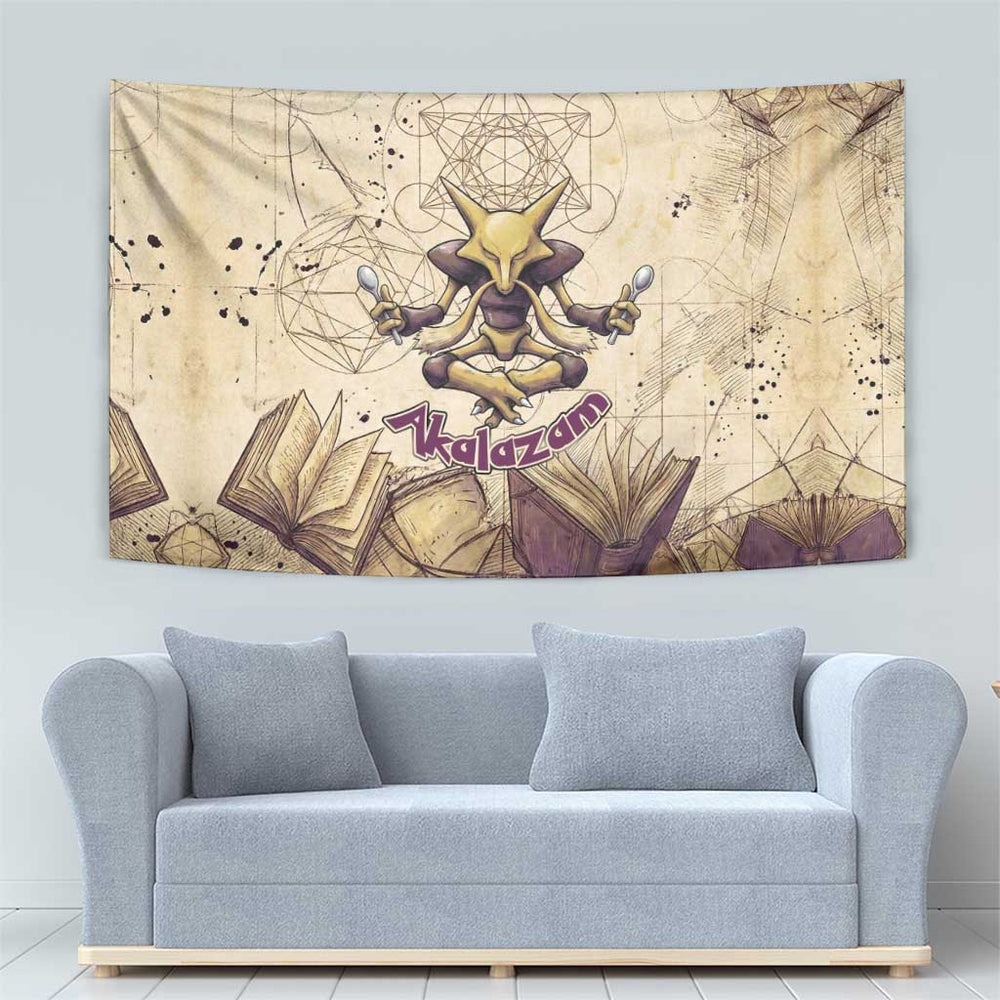 Alakazam Tapestry Mystic Geometric Alchemy Art TS04 Alakazam Tapestry Mystic Geometric Alchemy Art TS04