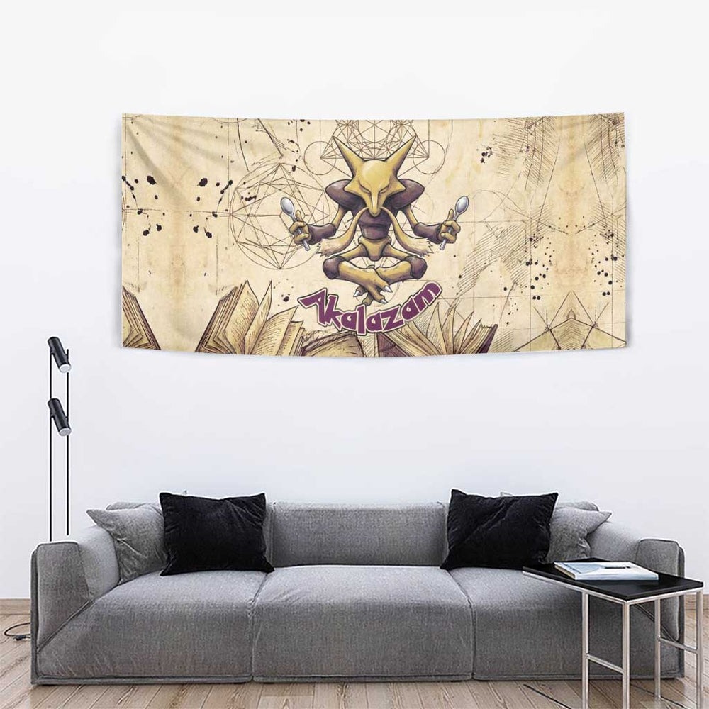Alakazam Tapestry Mystic Geometric Alchemy Art TS04 Alakazam Tapestry Mystic Geometric Alchemy Art TS04