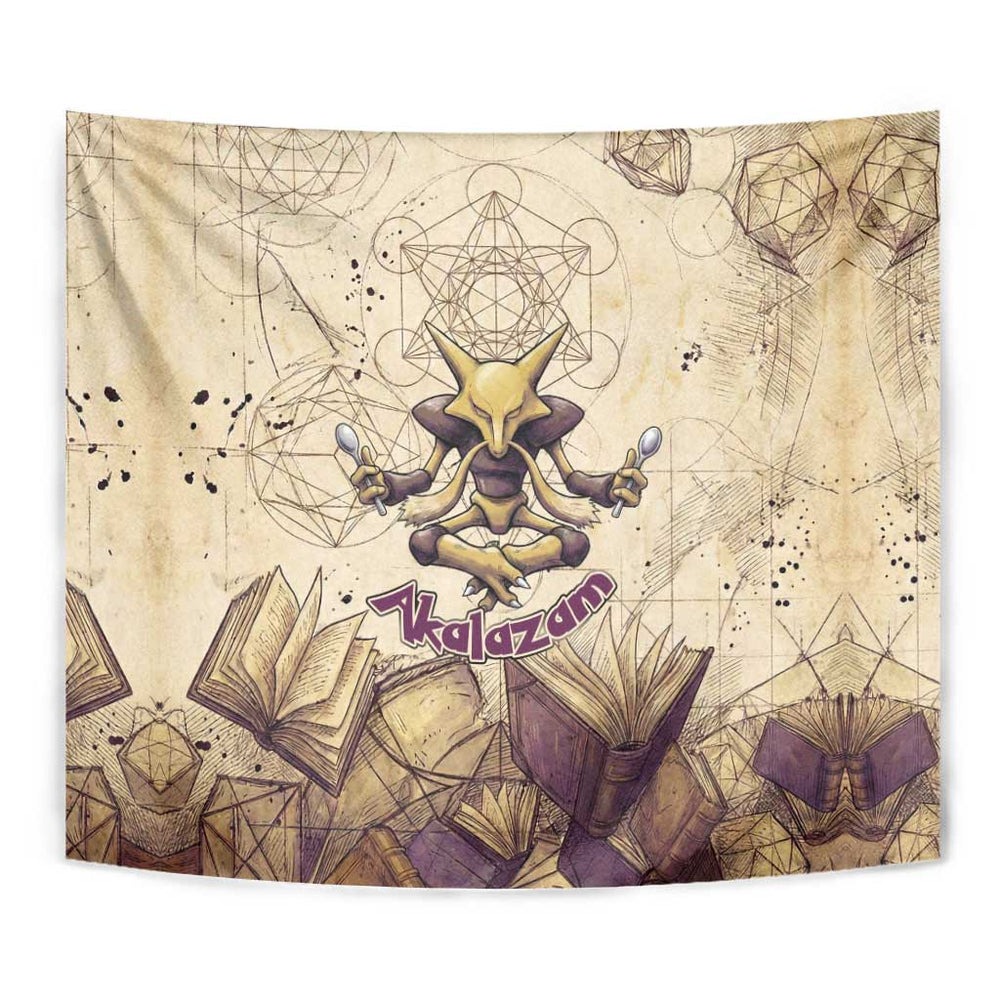 Alakazam Tapestry Mystic Geometric Alchemy Art TS04 Alakazam Tapestry Mystic Geometric Alchemy Art TS04