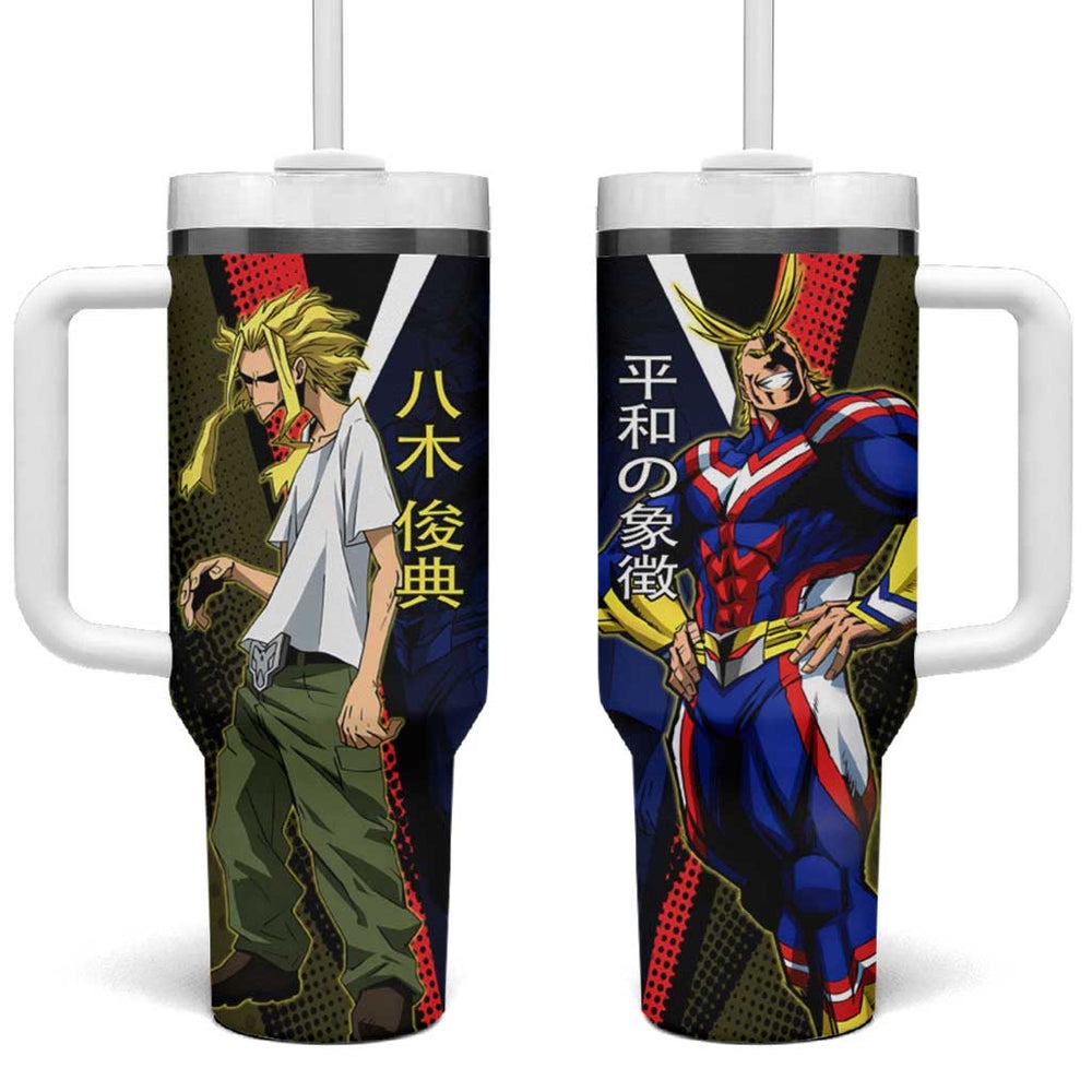 All Might Dual Form Tumbler With Handle Japanese Comic Book Style TS04 All Might Dual Form Tumbler With Handle Japanese Comic Book Style TS04