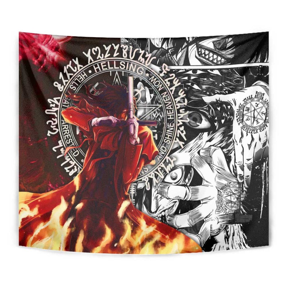 Alucard Hellsing Manga Collage Black and Red Design Tumbler With Handle with Gun Pose and Symbolic Silhouettes TS04 Alucard Hellsing Manga Collage Black and Red Design Tumbler With Handle with Gun Pose and Symbolic Silhouettes TS04
