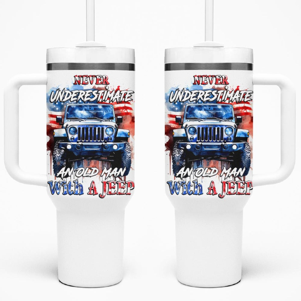 America Flag Jeep Tumbler With Handle But Did You Die DT01 America Flag Jeep Tumbler With Handle But Did You Die DT01