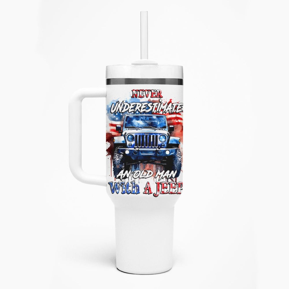 America Flag Jeep Tumbler With Handle But Did You Die DT01 America Flag Jeep Tumbler With Handle But Did You Die DT01