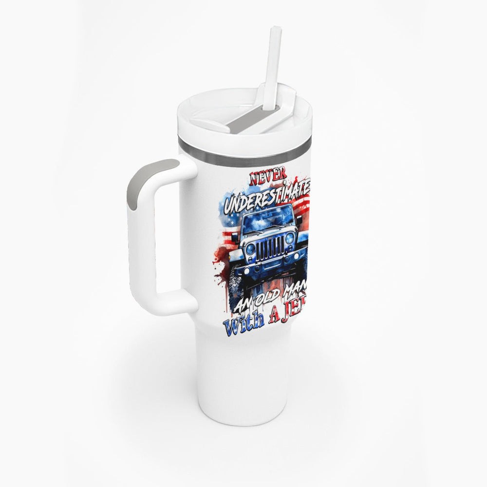 America Flag Jeep Tumbler With Handle But Did You Die DT01 America Flag Jeep Tumbler With Handle But Did You Die DT01