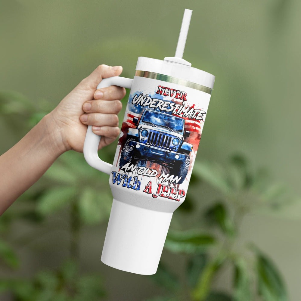 America Flag Jeep Tumbler With Handle But Did You Die DT01 America Flag Jeep Tumbler With Handle But Did You Die DT01