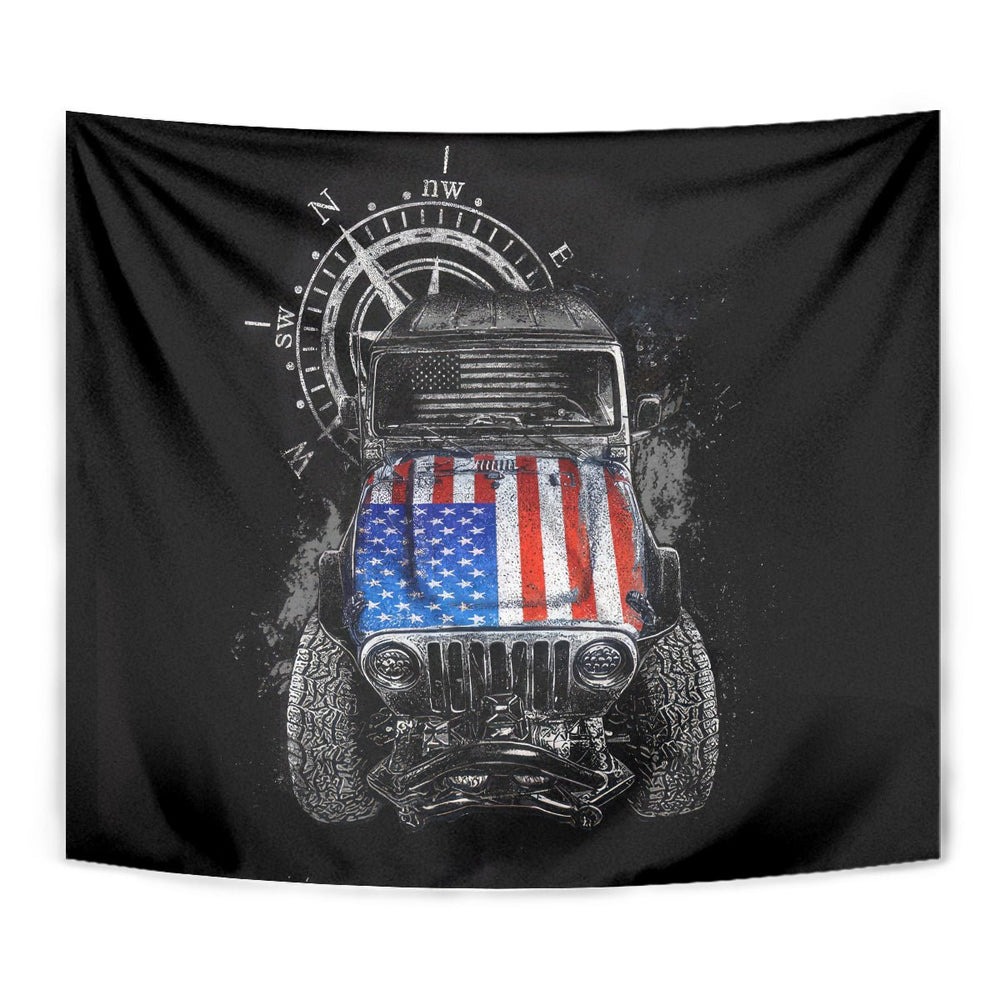 American Jeep Tapestry American Flag But Did You Die DT01