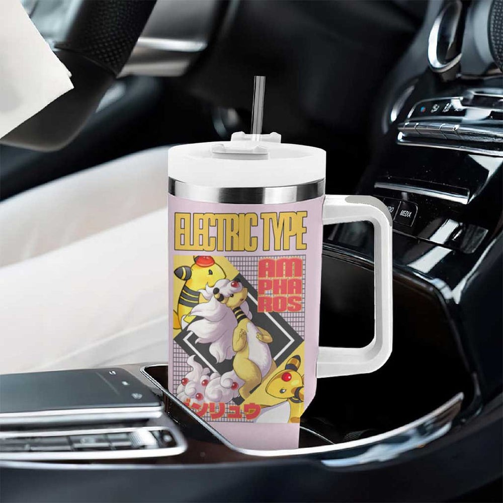Ampharos Poke Tumbler With Handle Anime Style TS04 Ampharos Poke Tumbler With Handle Anime Style TS04
