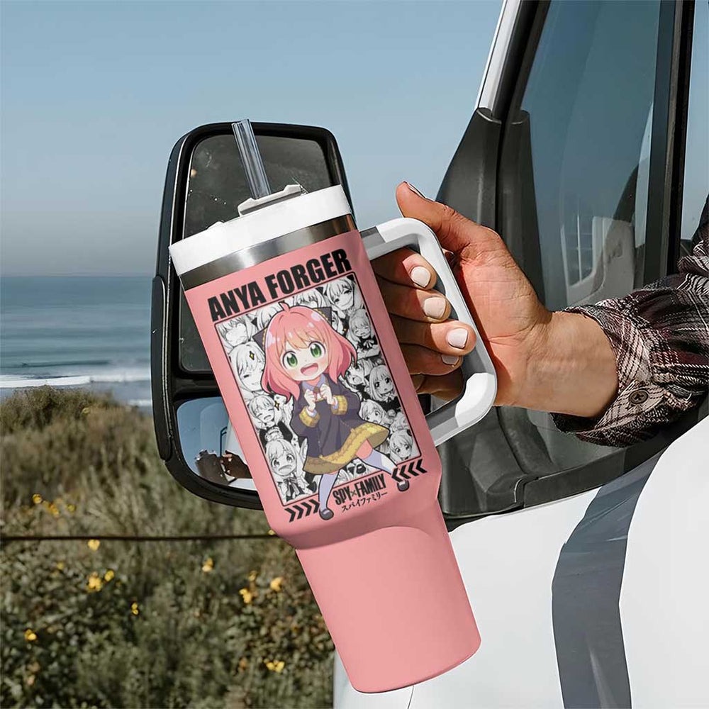 Anya Forger Spy x Family Tumbler With Handle Anime Style TS04 Anya Forger Spy x Family Tumbler With Handle Anime Style TS04
