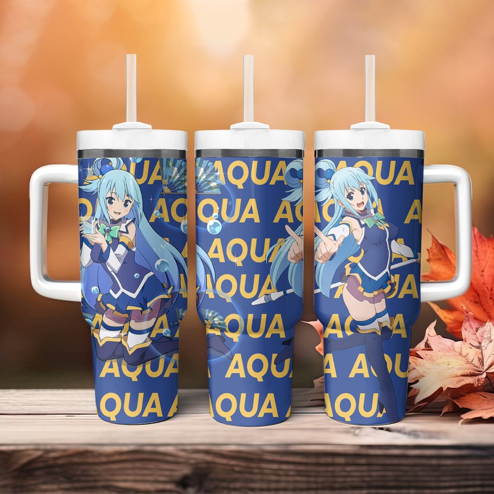 Aqua KonoSuba Tumbler With Handle Anime Style TS04 Aqua KonoSuba Tumbler With Handle Anime Style TS04