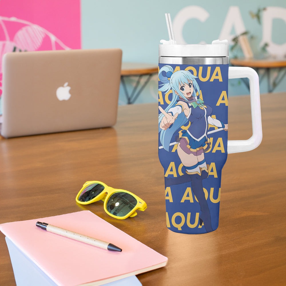 Aqua KonoSuba Tumbler With Handle Anime Style TS04 Aqua KonoSuba Tumbler With Handle Anime Style TS04