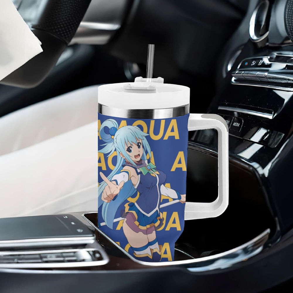 Aqua KonoSuba Tumbler With Handle Anime Style TS04 Aqua KonoSuba Tumbler With Handle Anime Style TS04