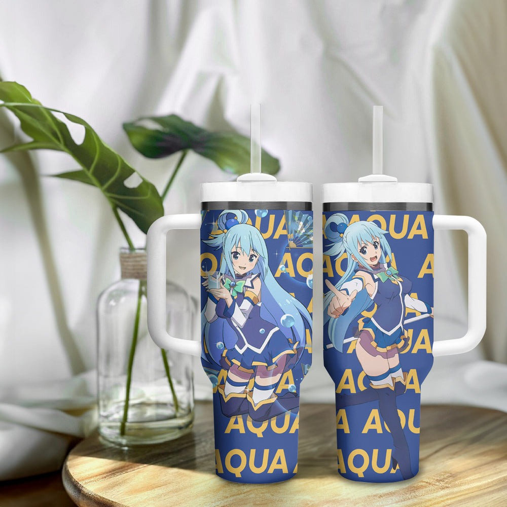Aqua KonoSuba Tumbler With Handle Anime Style TS04 Aqua KonoSuba Tumbler With Handle Anime Style TS04