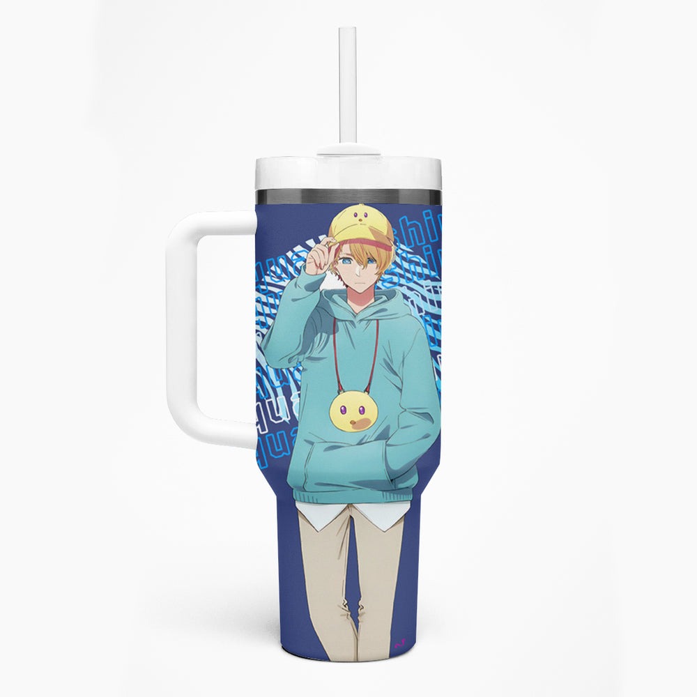 Aquamarine Hoshino - Oshi no Ko Tumbler With Handle Anime Style TS04 Aquamarine Hoshino - Oshi no Ko Tumbler With Handle Anime Style TS04