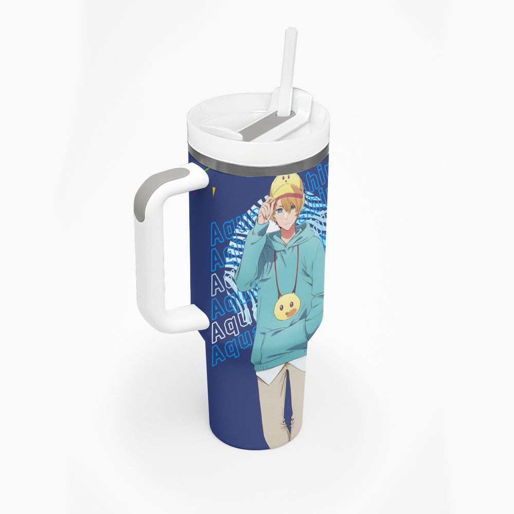 Aquamarine Hoshino - Oshi no Ko Tumbler With Handle Anime Style TS04 Aquamarine Hoshino - Oshi no Ko Tumbler With Handle Anime Style TS04